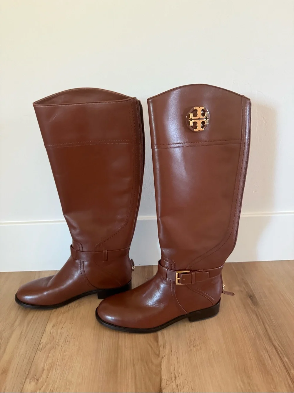 Tory Burch Brown Leather Riding Boots Adeline